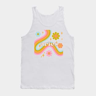 Aries 70s Rainbow with Flowers Tank Top